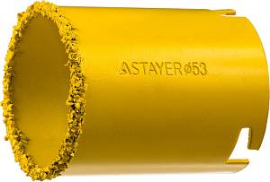 STAYER 53 мм, L 55 мм, карбид вольфрама, кольцевая коронка, Professional (33345-53)