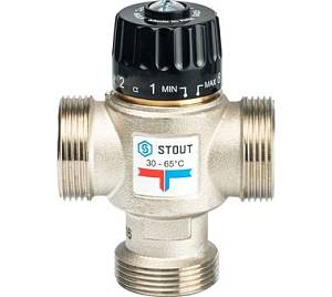 SVM-0025-356532 STOUT Термостатический смесительный клапан для систем отопления и ГВС 1 1/4&quot; НР 30-65°С KV 3,5